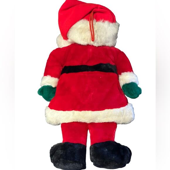 Vintage Santa Clause Christmas Stocking with Front Pocket W/Hanging Loop - Picture 2 of 6